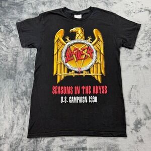 Vintage 90s Slayer‎ Seasons in the Abyss Band Shirt Black Small